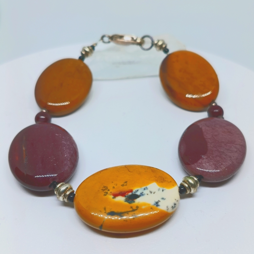 Mookaite Jasper Bead Bracelet Handmade x kalyjwls